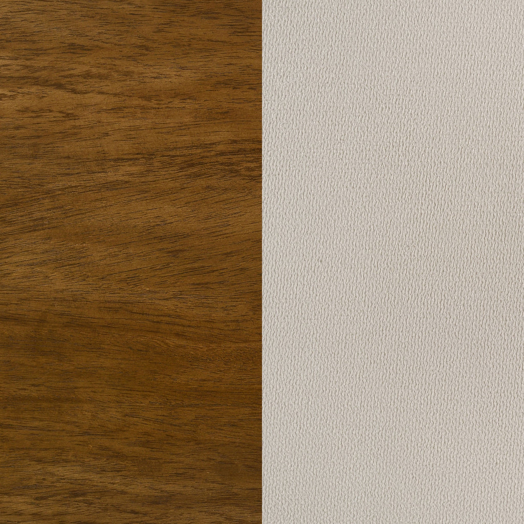 Adderley Queen Wood Panel Bed Cream and Warm Brown