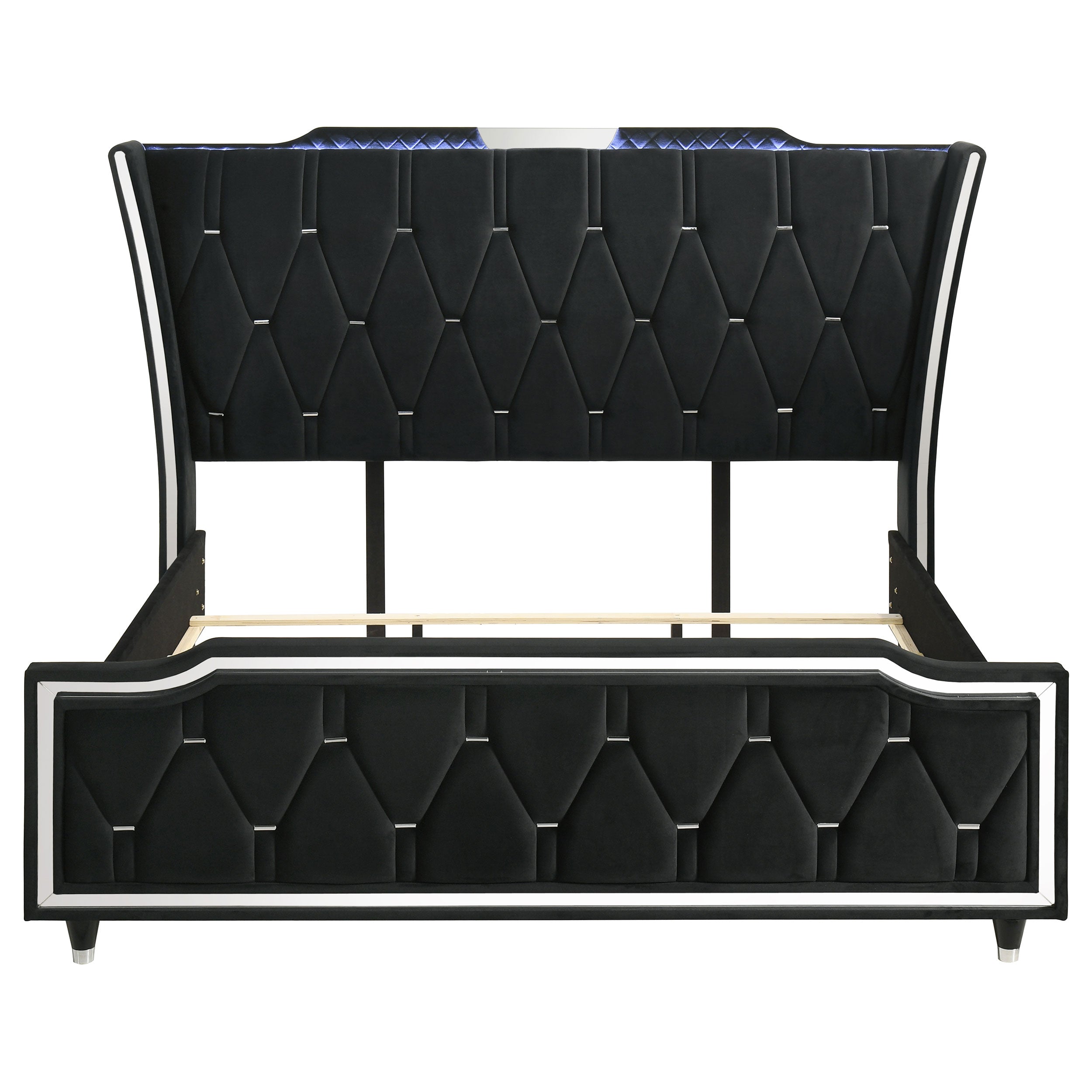 Lorient California King LED Upholstered Bed Black