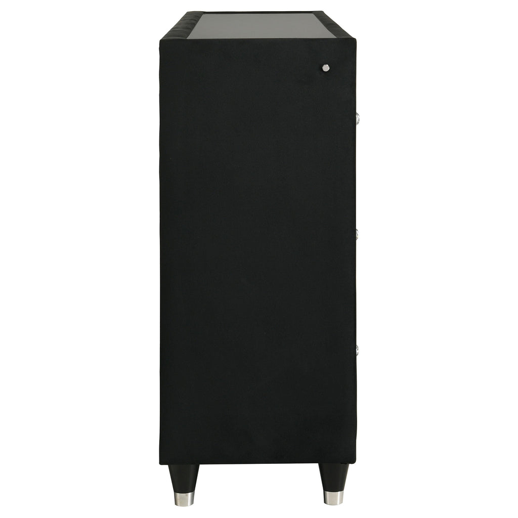 Lorient 8-drawer LED Bedroom Flame Box Dresser Black
