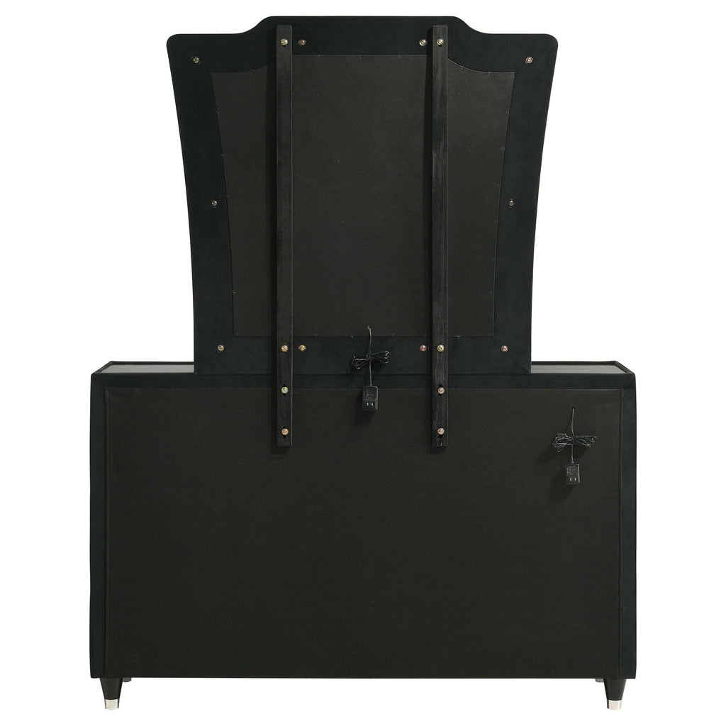 Lorient 8-drawer LED Dresser with Mirror Black