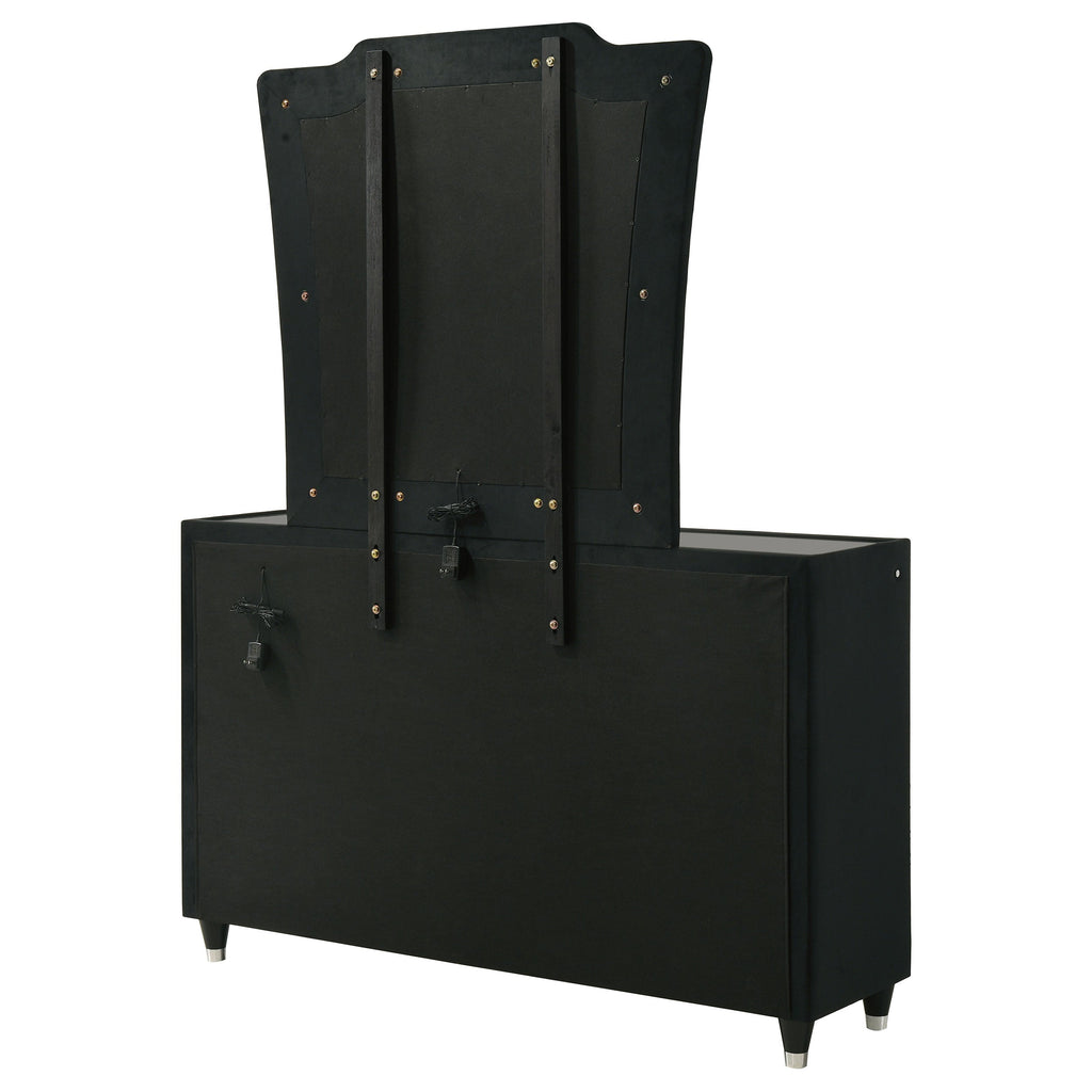 Lorient 8-drawer LED Dresser with Mirror Black