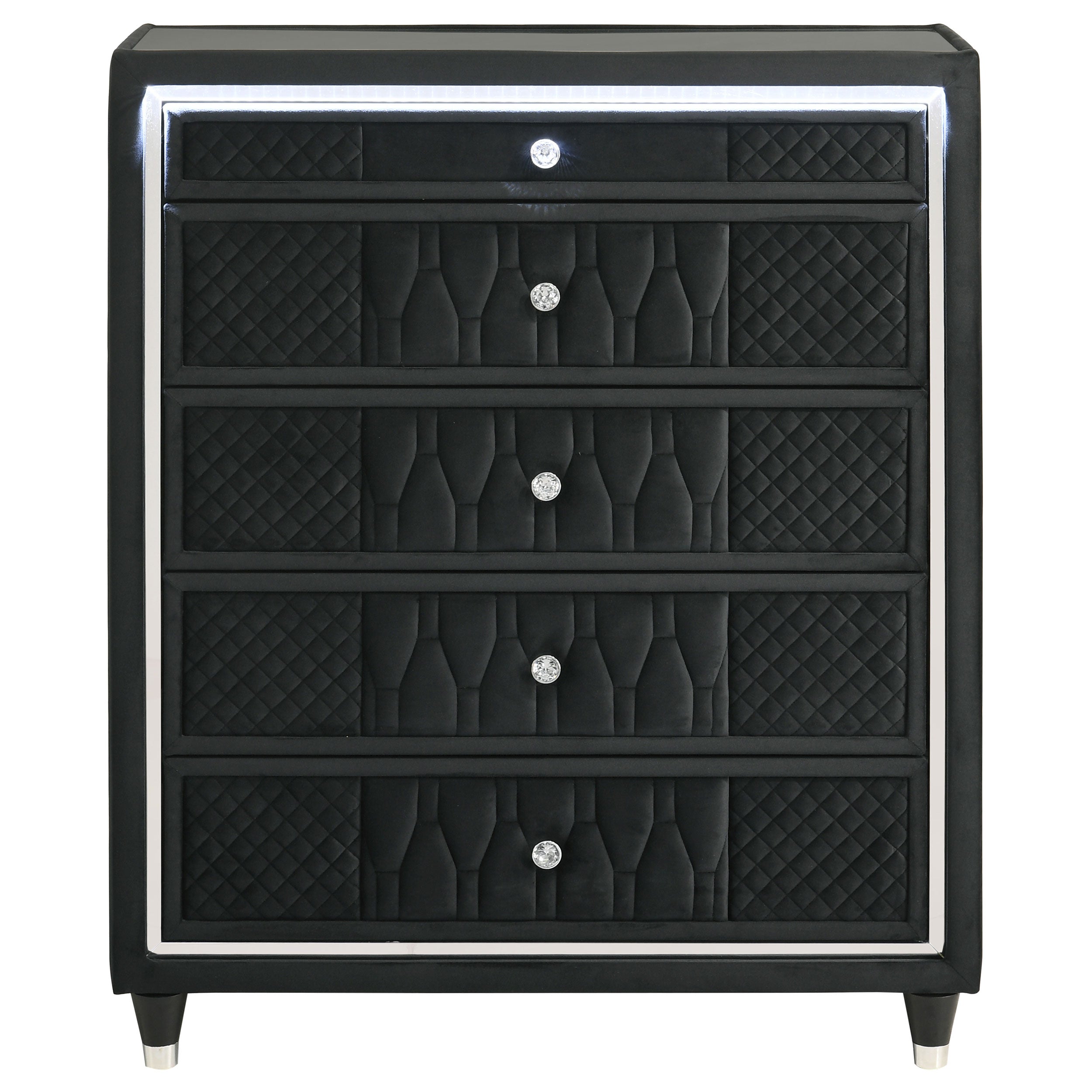 Lorient 5-drawer LED Chest of Drawers Black
