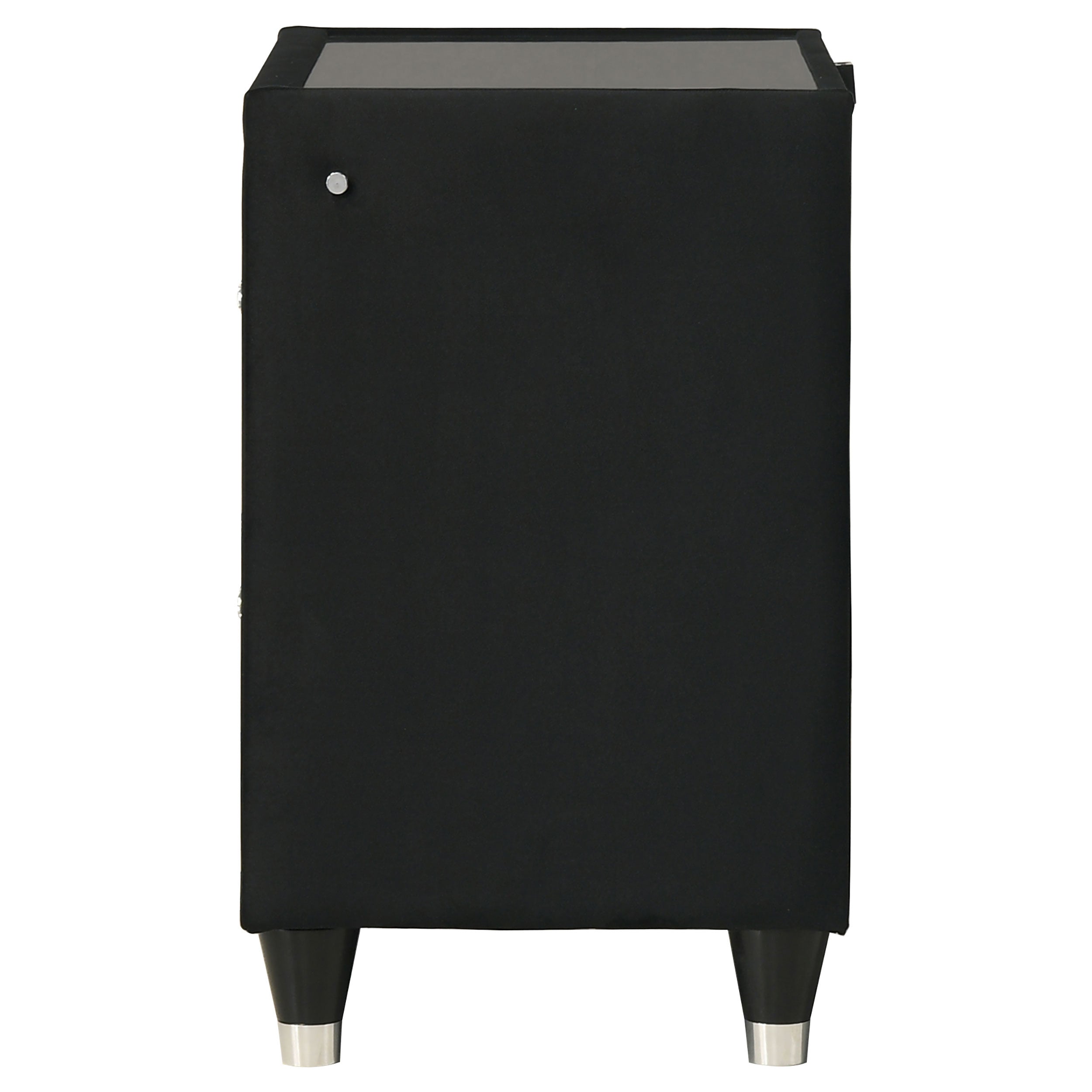 Ravenne 2-drawer Velvet Upholstered LED Nightstand with USB Black