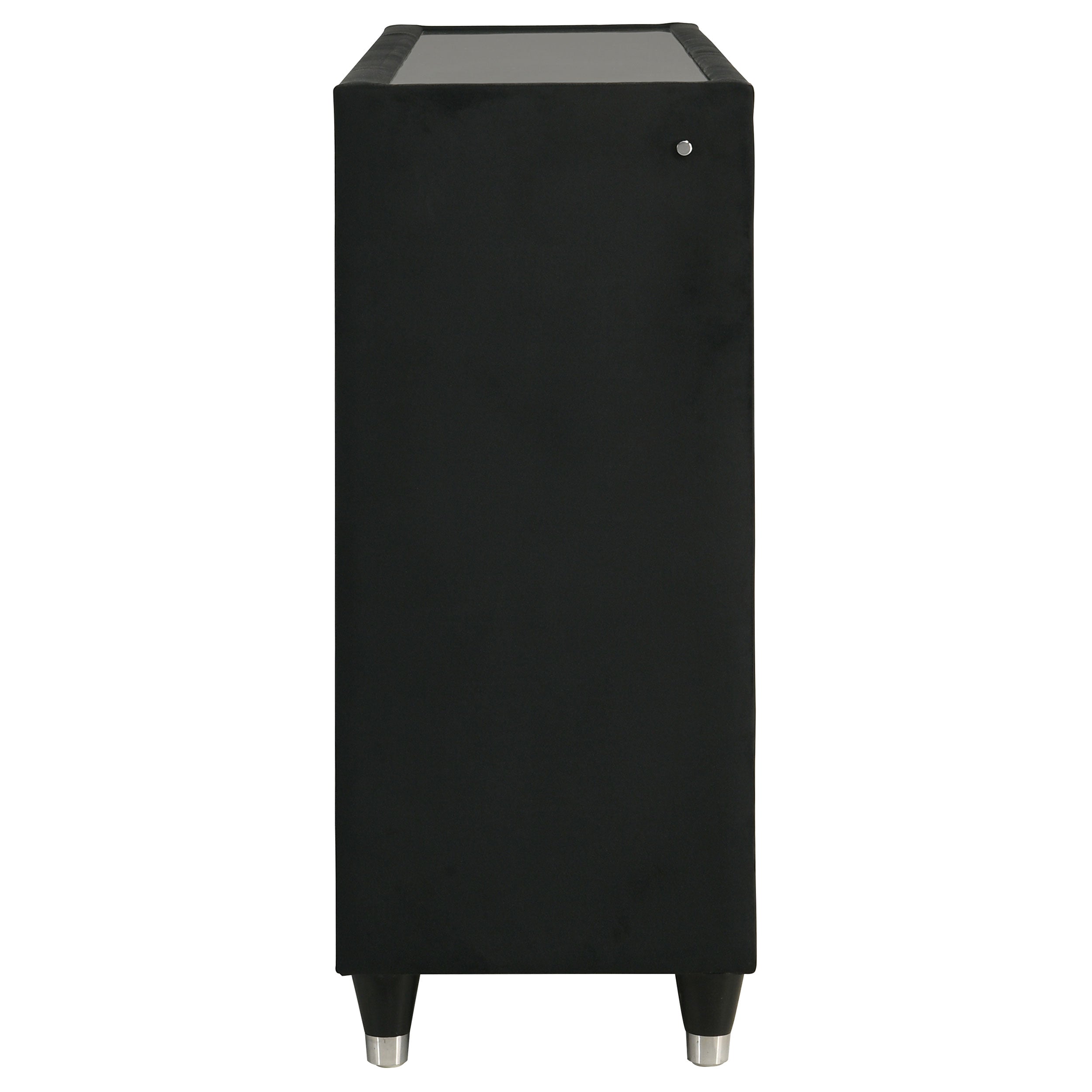Ravenne 8-drawer Velvet Upholstered LED Dresser Cabinet Black