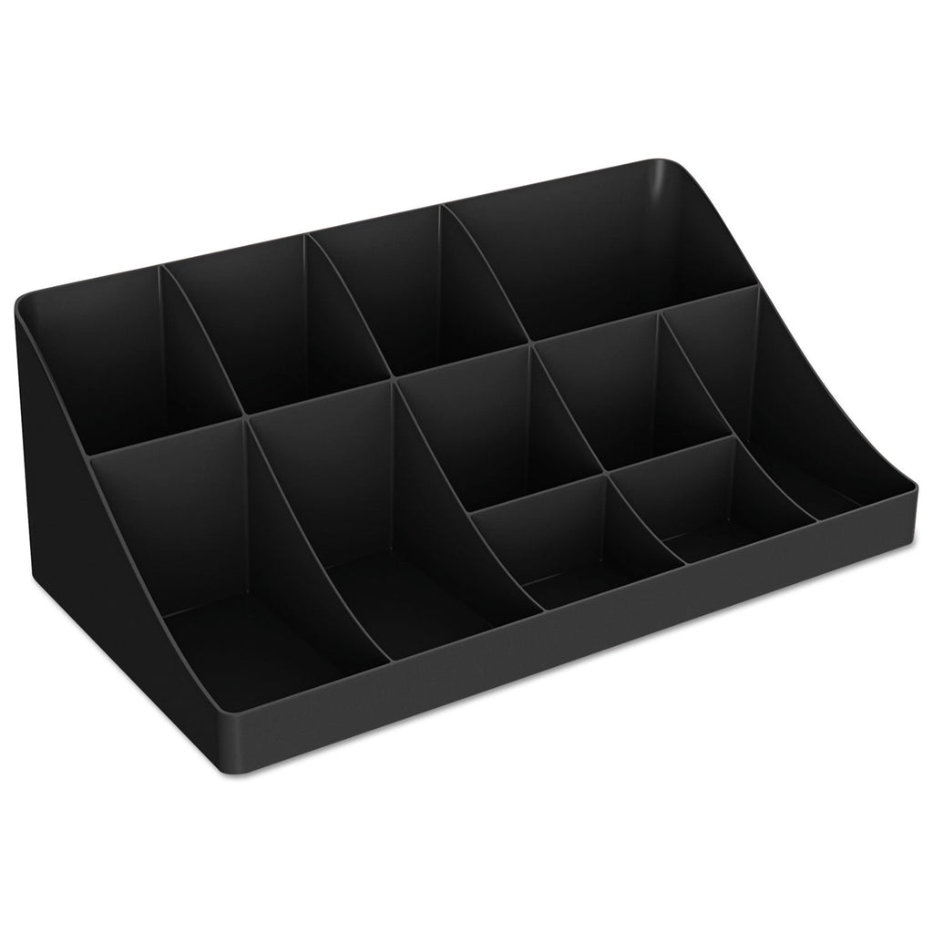 Mind Reader 11-Compartment Coffee Condiment Organizer, 18.25 x 6.63 x 9.78, Black