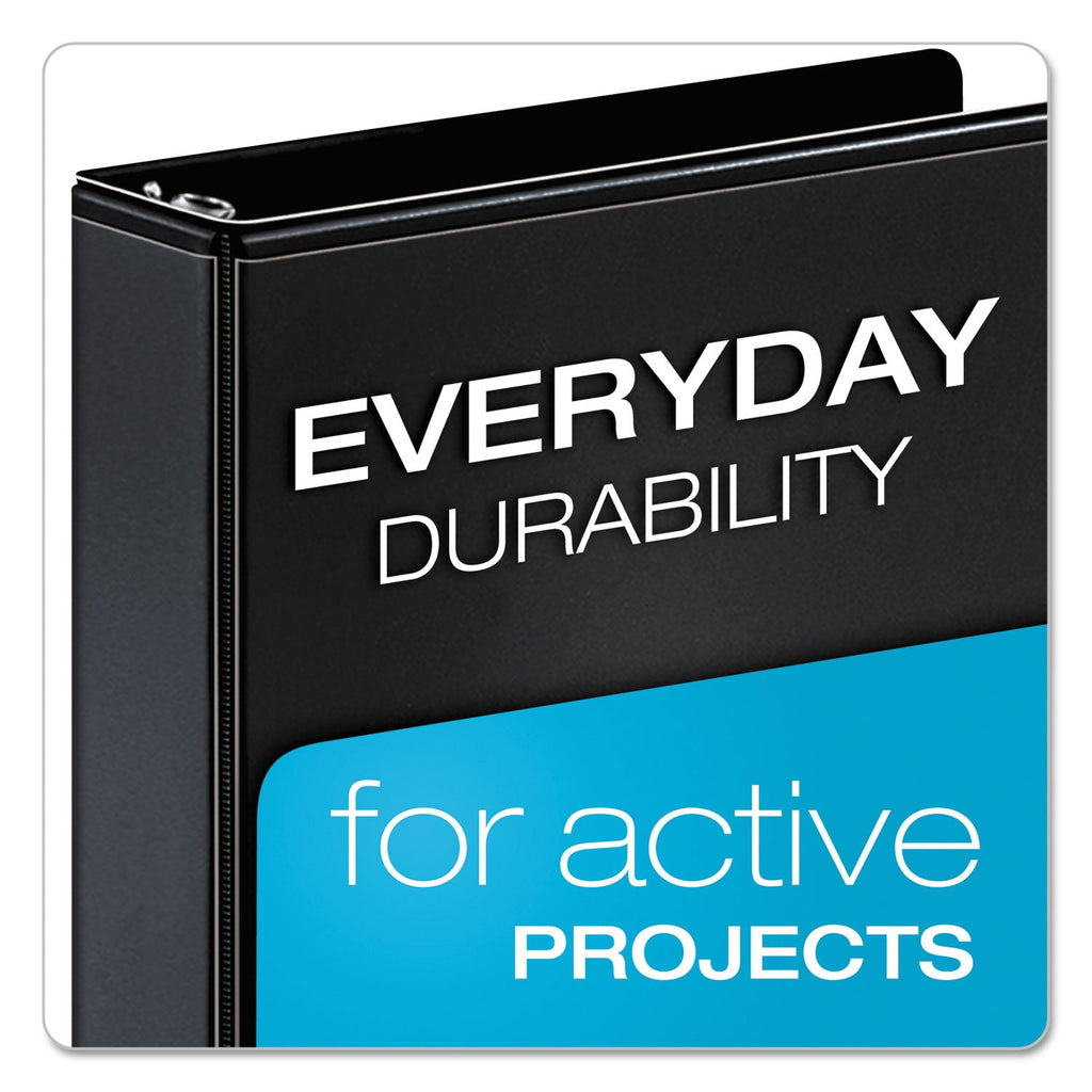 Cardinal Performer ClearVue Slant-D Ring Binder, 3 Rings, 4" Capacity, 11 x 8.5, Black