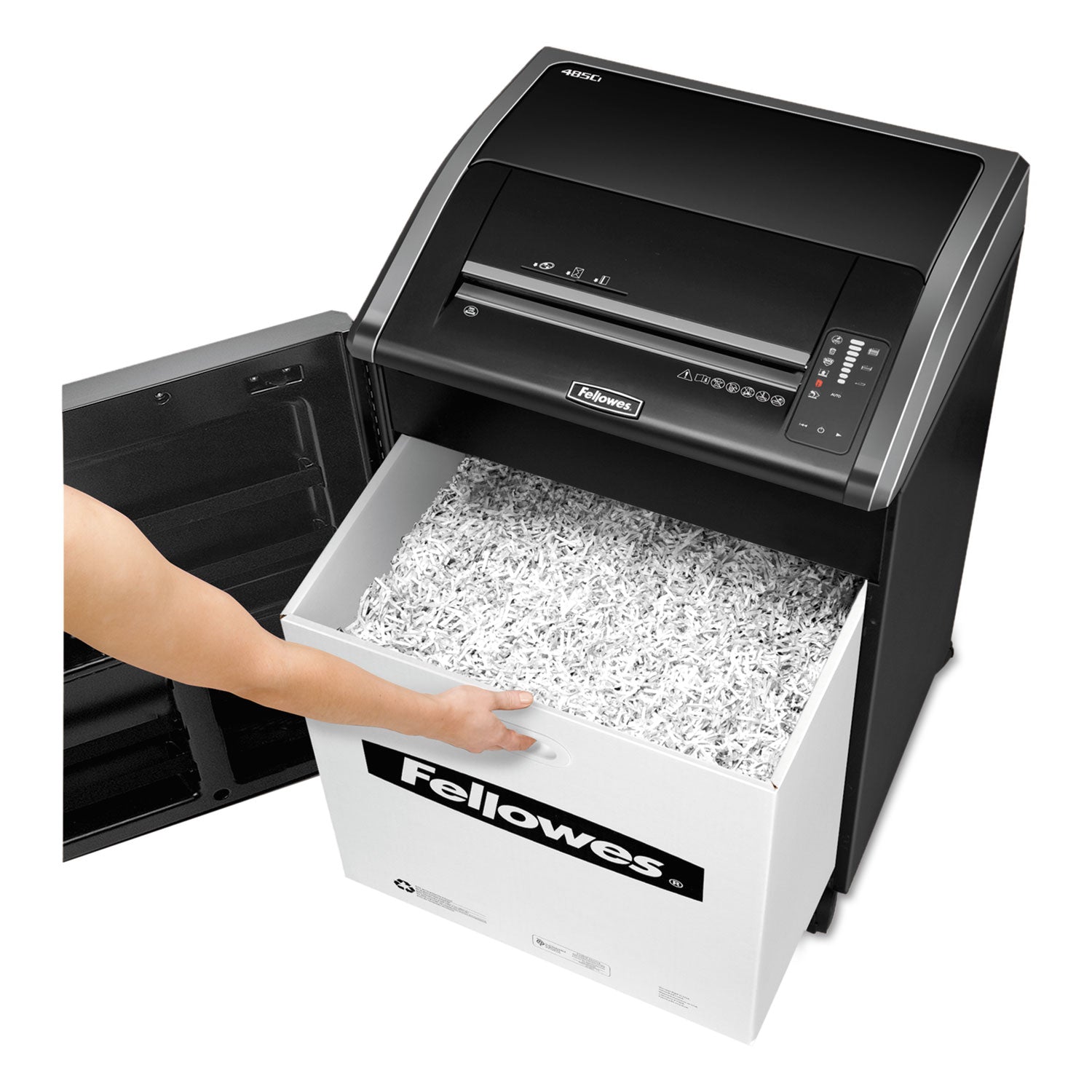 Fellowes Powershred 485i 100% Jam Proof Strip-Cut Shredder, 38 Manual Sheet Capacity, TAA Compliant