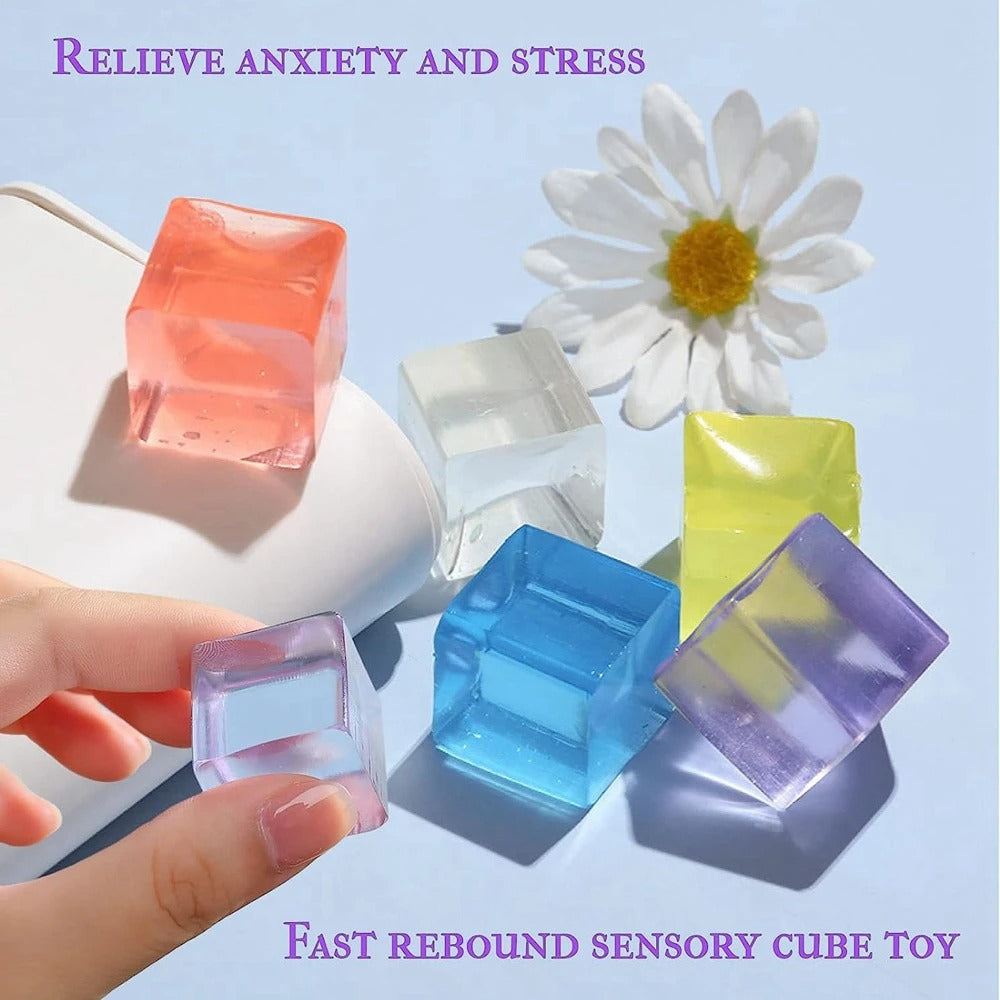 Mini Transparent Squeeze Toys – Sea Salt Ice Cube Style | 12-Pack