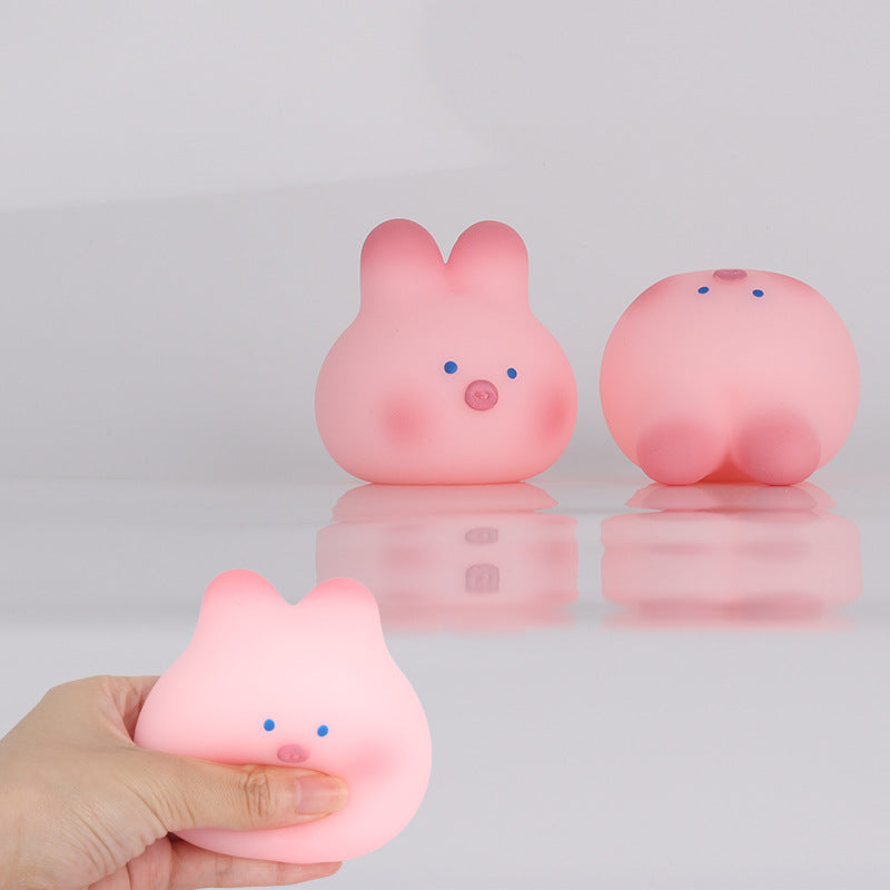 Cherry Blossom Pig & Rabbit Squishy Squeeze Toy – Cute Decompression Toy