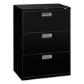 HON Brigade 600 Series Lateral File, 3 Legal/Letter-Size File Drawers, Black, 30" x 18" x 39.13"
