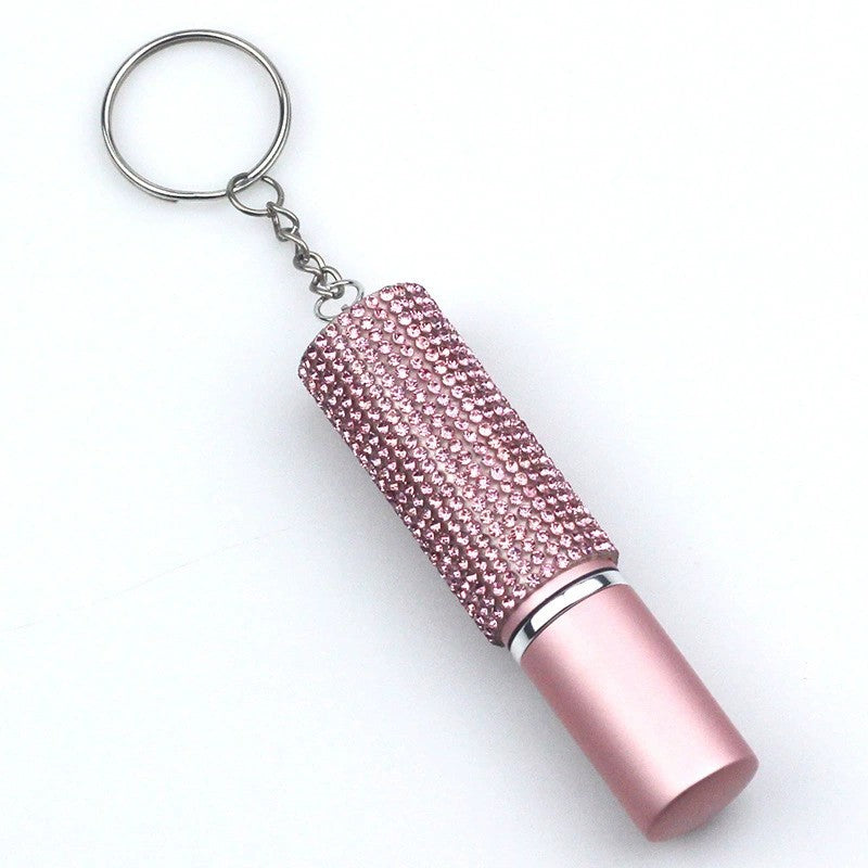 Rhinestone Portable Perfume Spray Bottle with Keychain