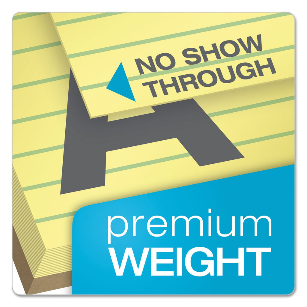 TOPS Docket Gold Ruled Perforated Pads, Wide/Legal Rule, 50 Canary-Yellow 8.5 x 14 Sheets, 12/Pack