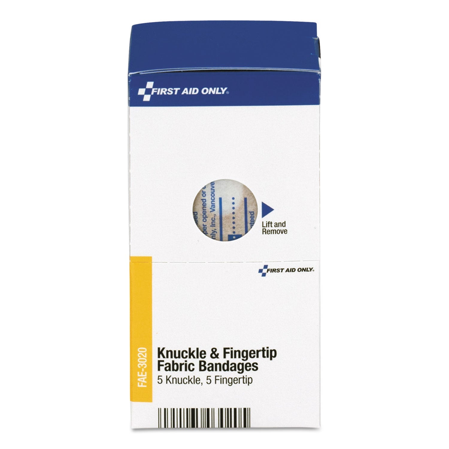 First Aid Only Knuckle and Fingertip Bandages, Sterilized, 5 Knuckle, 5 Fingertip, 10/Box