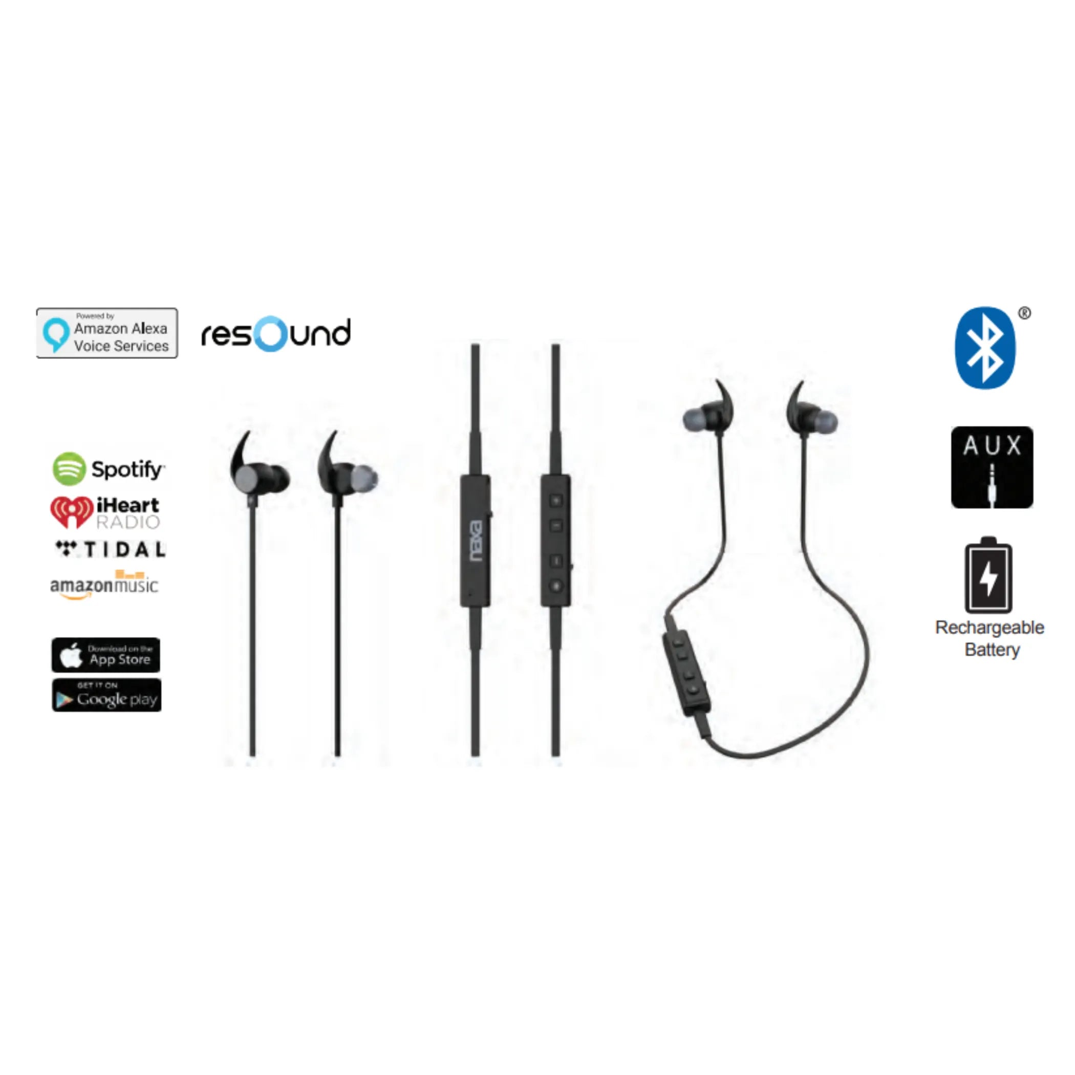 Bluetooth Isolation Earphones with Amazon Alexa Voice Control