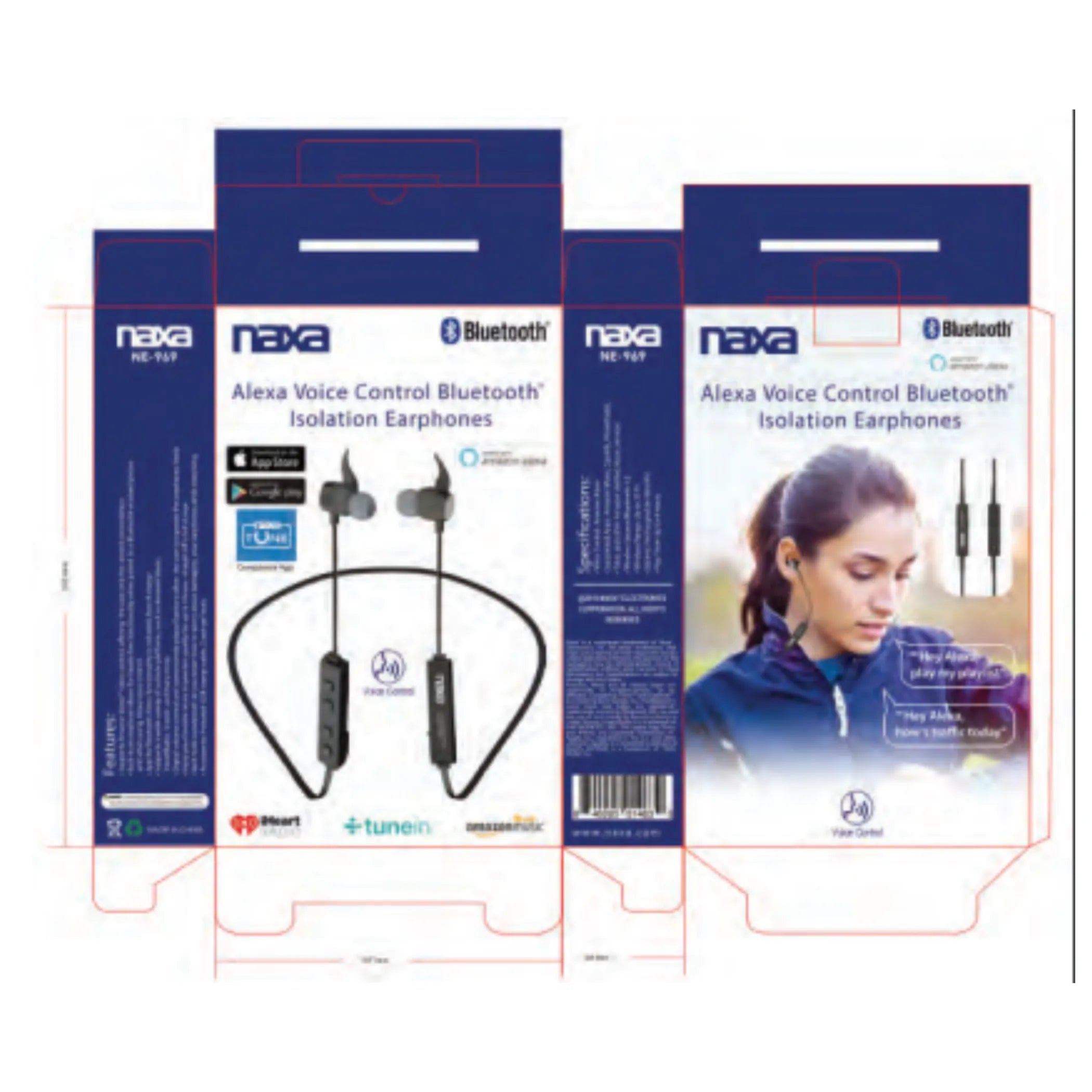 Bluetooth Isolation Earphones with Amazon Alexa Voice Control