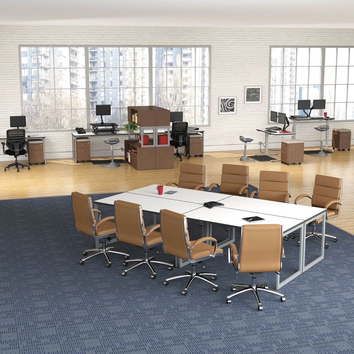 Alera Reversible Laminate Table Top, Rectangular, 59.38w x 29.5d, White/Gray