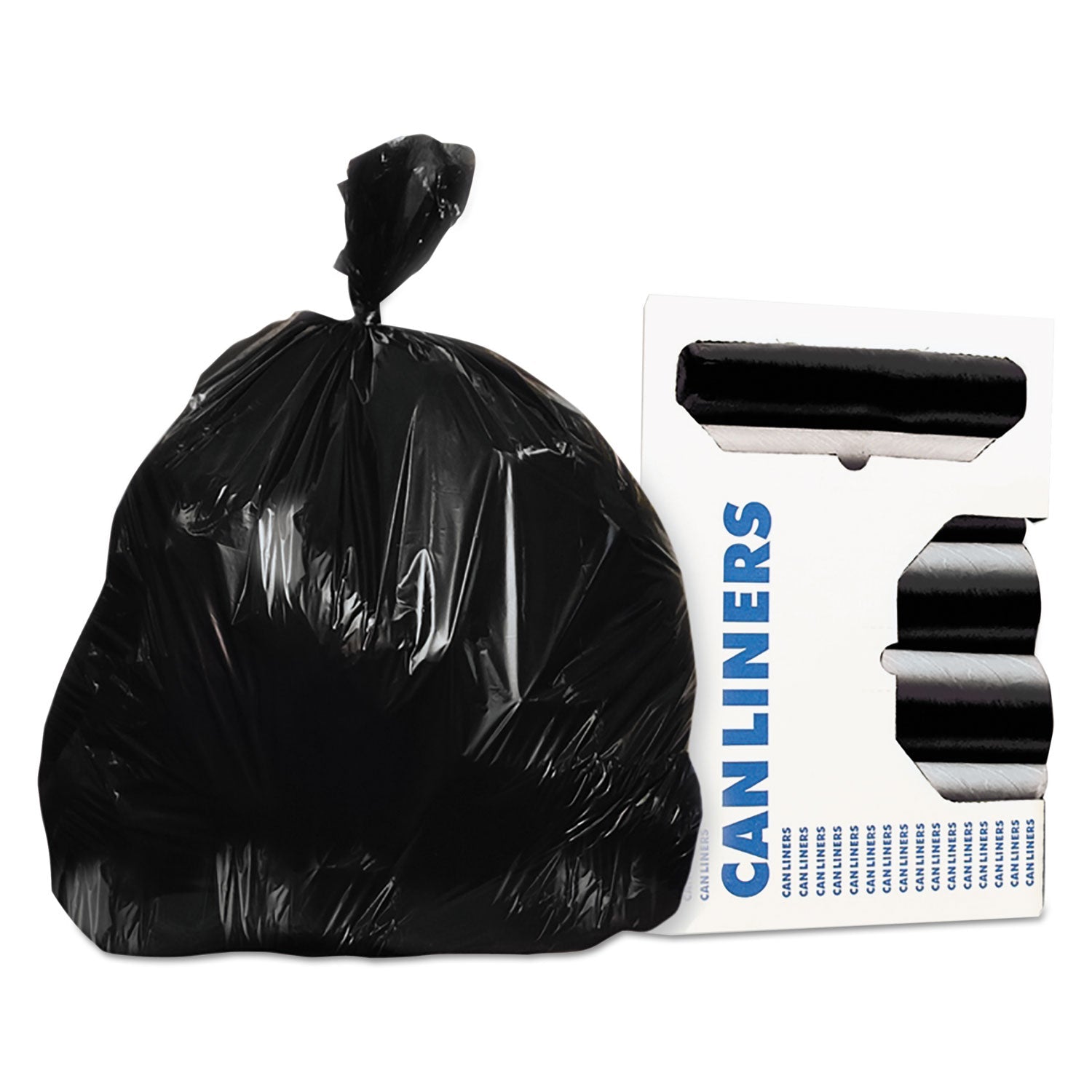 AccuFit Linear Low Density Can Liners with AccuFit Sizing, 23 gal, 0.9 mil, 30" x 45", Black, 200/Carton