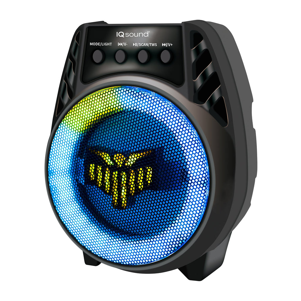 IQ Sound 4" Bluetooth TWS Party Speaker w LED Lights & Multi-Connectivity