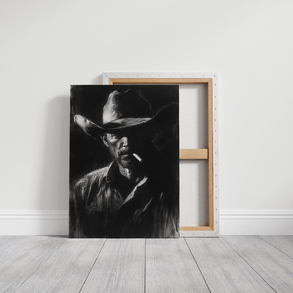 Midnight Cowboy in Charcoal Shadows