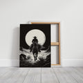 Lone Rider Under a Full Moon