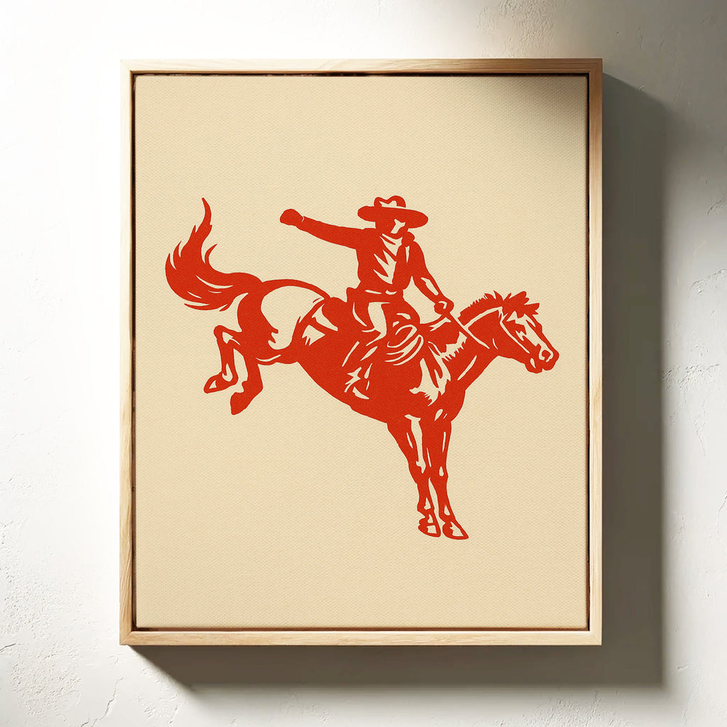 Retro Rodeo Cowboy Print