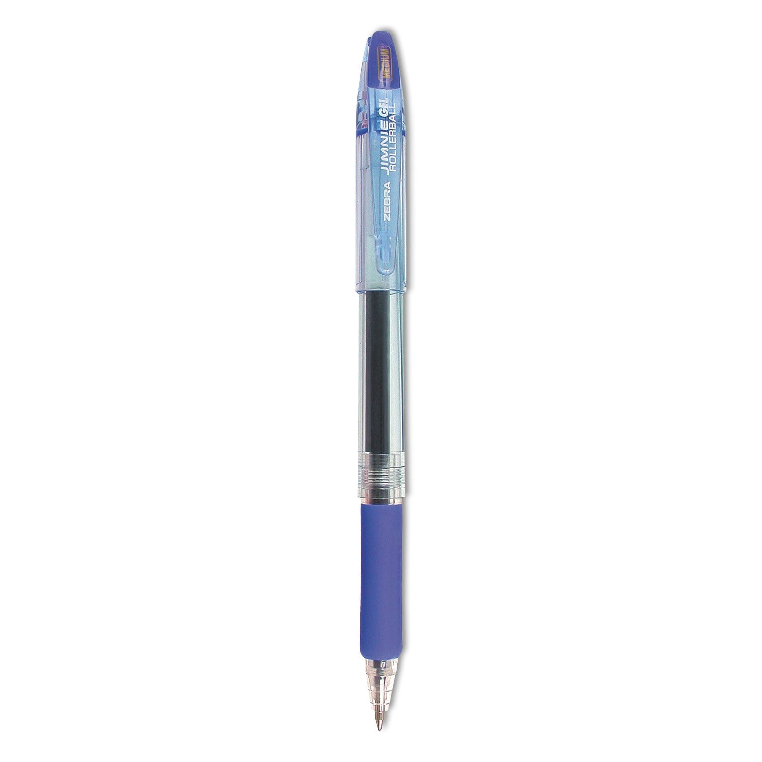 Zebra Jimnie Gel Pen, Stick, Medium 0.7 mm, Blue Ink, Smoke Barrel, 12/Pack