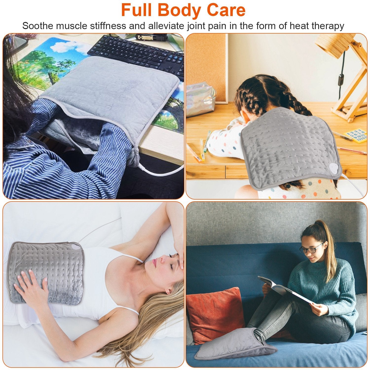 Electric Foot Warmer Heater Fast Heating Pad Cushion Mat Machine Washable with 6 Temperature Settings 4 Timer Modes