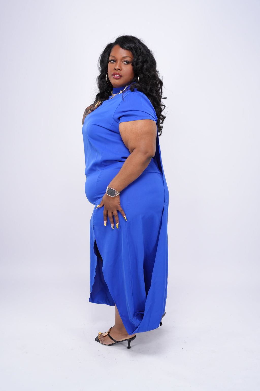 “Don’t Mock Me” Royal Cape Dress