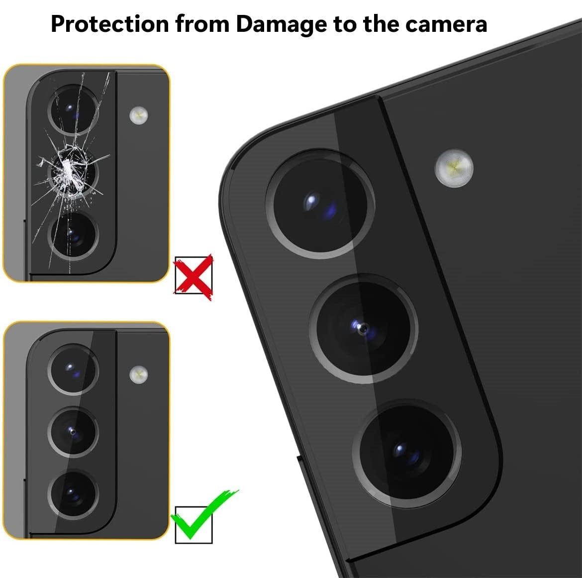 ZeroDamage Camera Lens Protector (2-Pack) - Samsung Galaxy S22 Plus