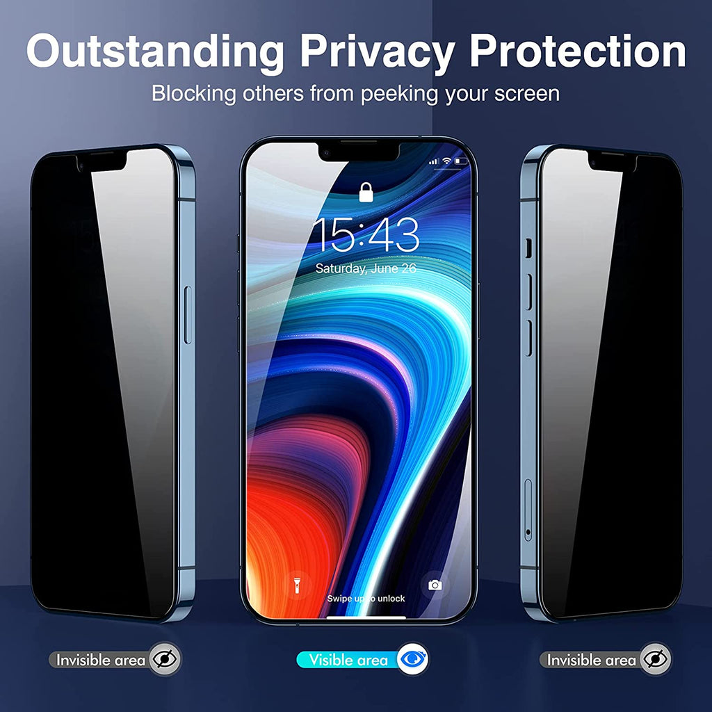 ZeroDamage Privacy Screen Protector (2-Pack) - iPhone 13 and iPhone 14