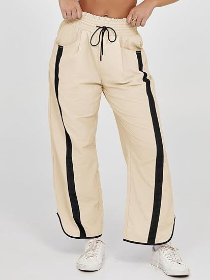 Women’s Casual Wide-Leg Drawstring Trousers – Loose Fit Everyday Pants