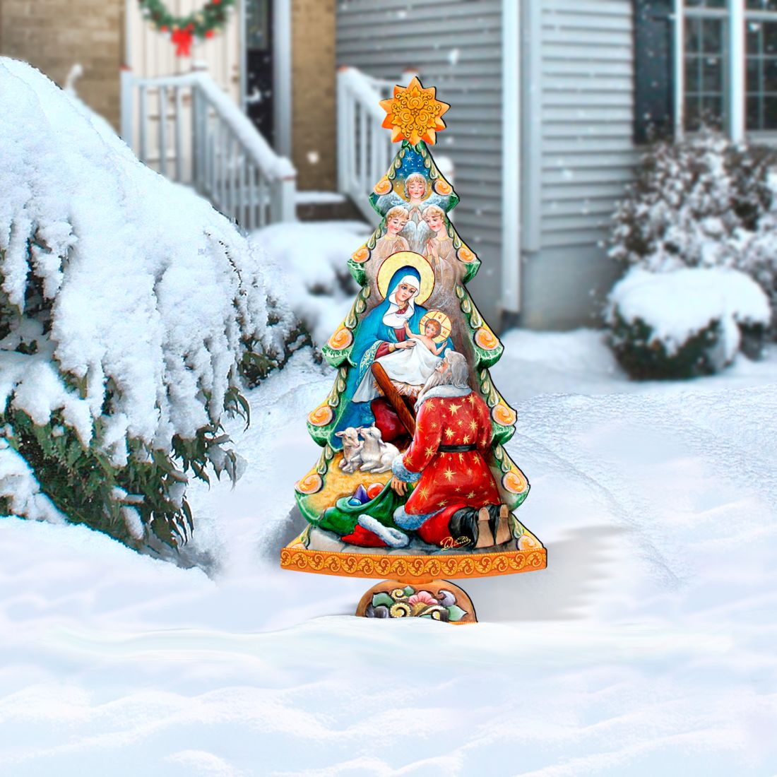 Adoration Nativity Tree Outdoor Decor by G. DeBrekht - Nativity Holiday Decor - 8128833F