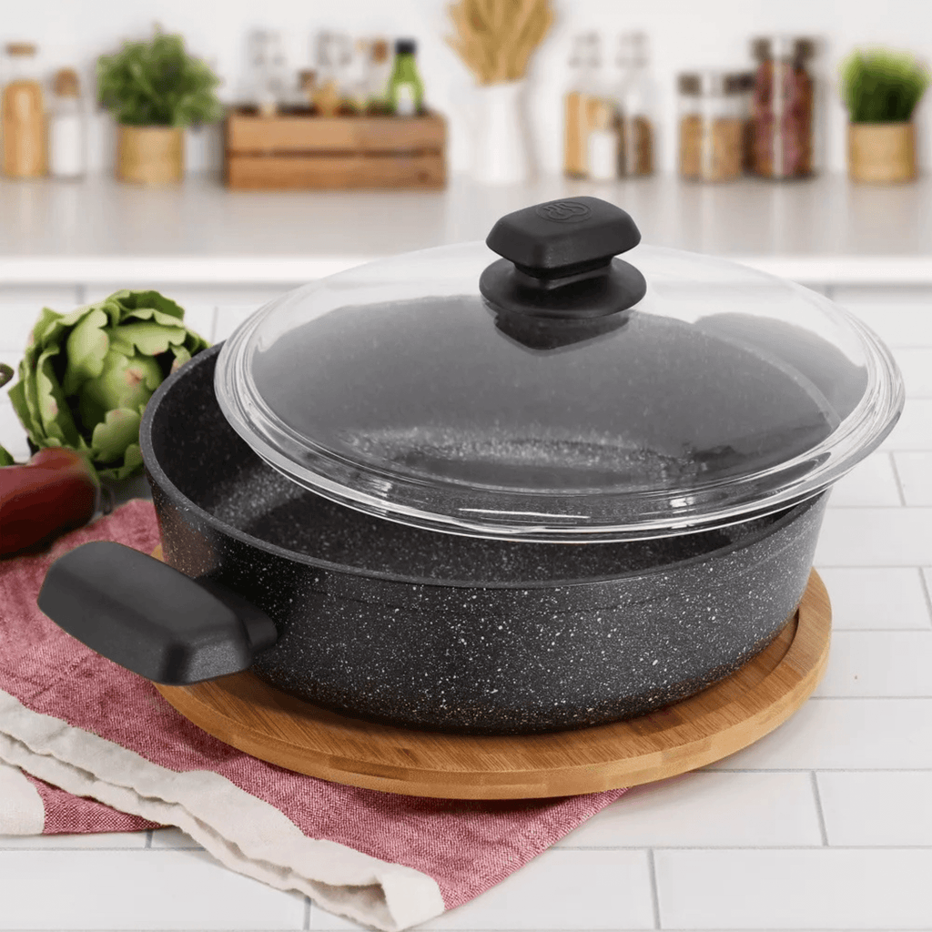 Korkmaz Ornella Aluminum 2.5L Non-Stick Low Casserole Dish with Lid