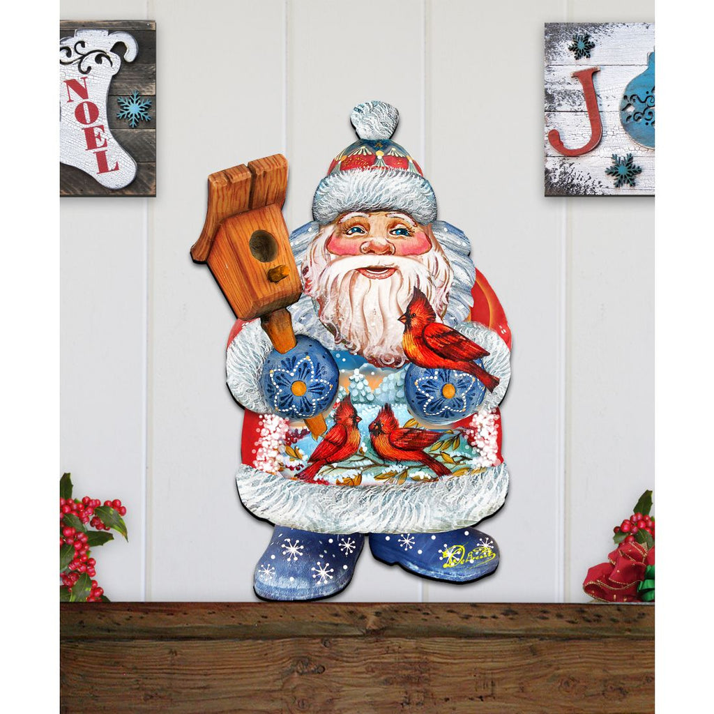 Holiday Bird Christmas Door Decor by G. DeBrekht - Christmas Santa Snowman Decor - 8118023H