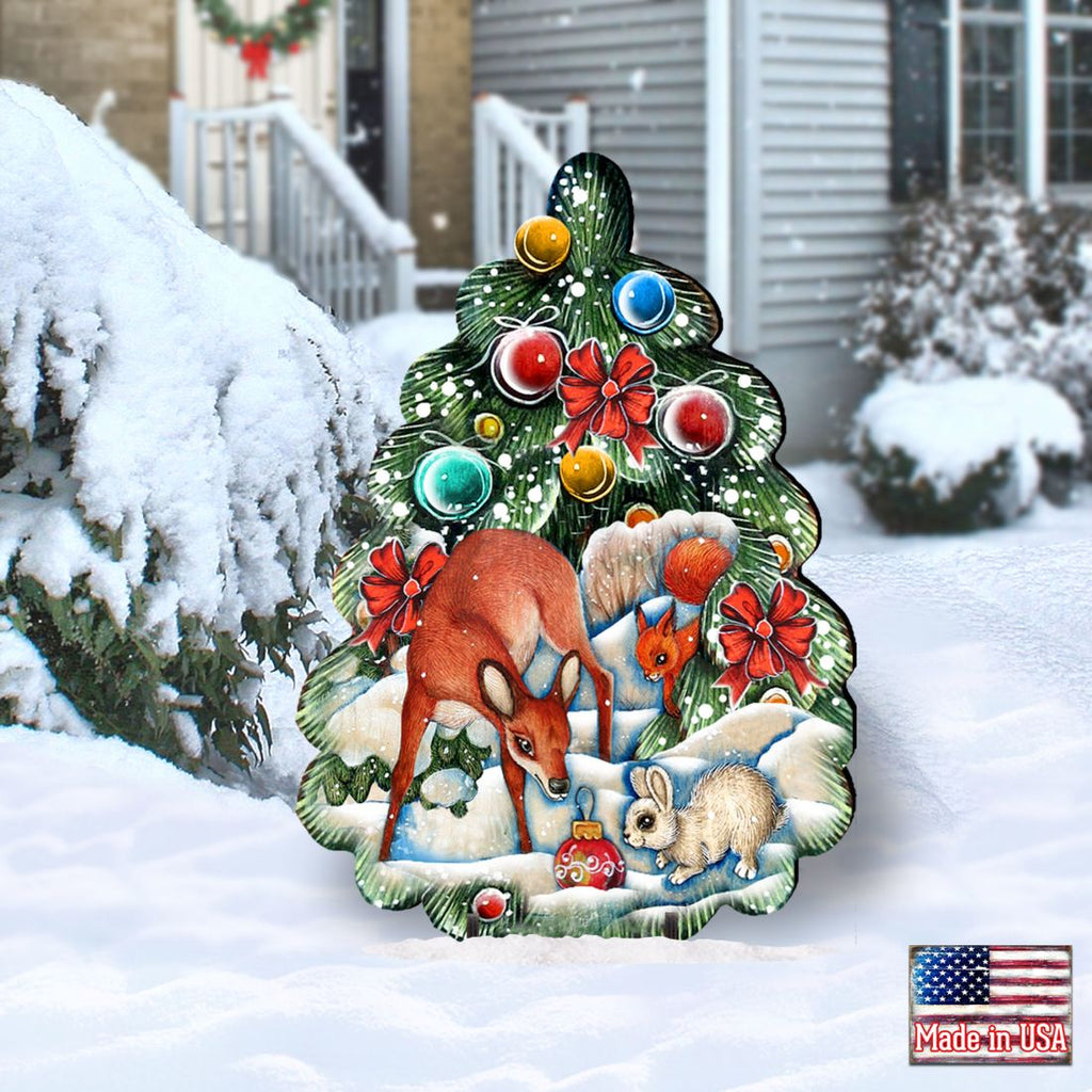 Forest Friend Tree Christmas Outdoor Decor by G. DeBrekht - Christmas Santa Snowman Decor - 8119182F