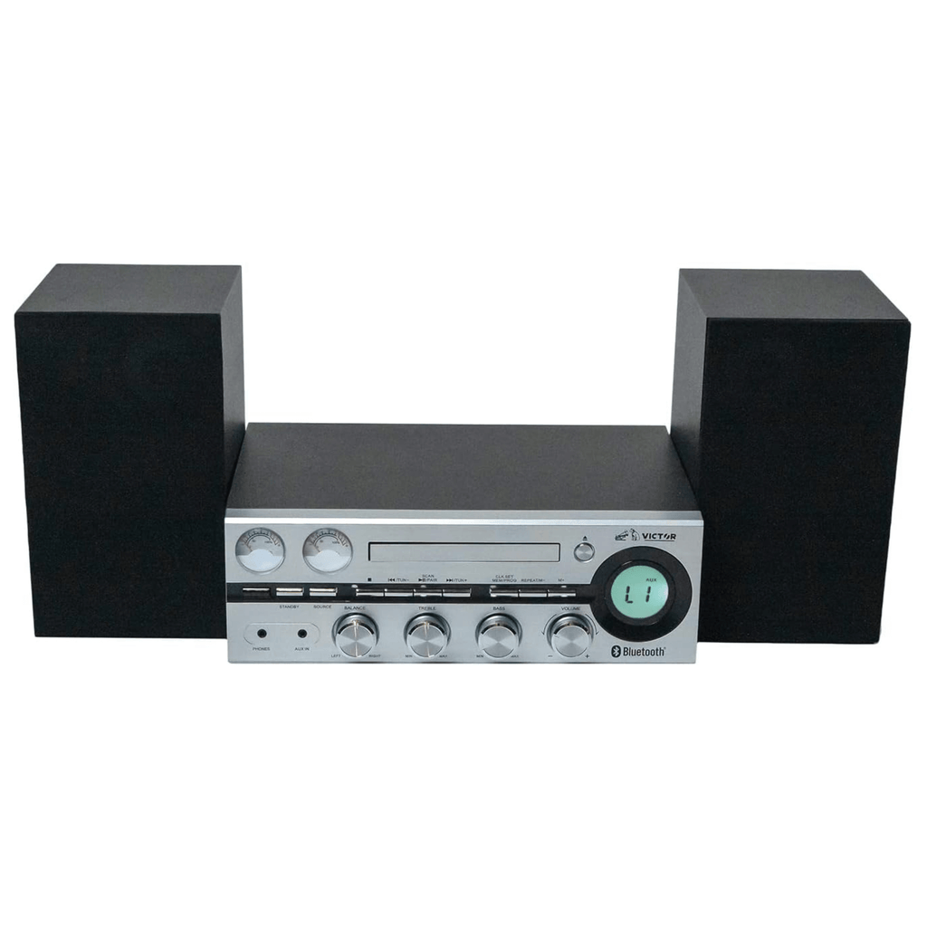 Victor Milwaukee 50W Desktop CD Stereo System Silver - Refurbished