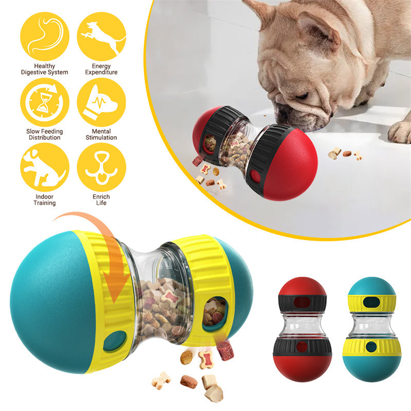 Dog Treat Dispensing Puzzle Toy – Slow Feeder Tumbler Ball | Adjustable Difficulty