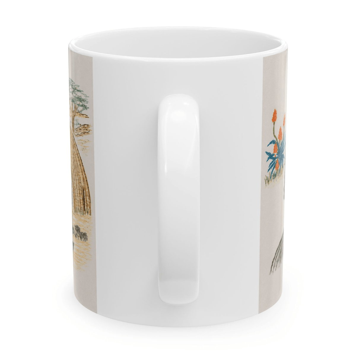PimsArt South African Tribal Village Portrait Mug From Original Drawing