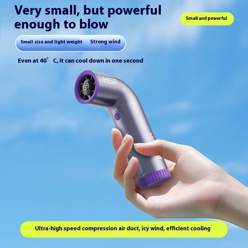 Portable Turbo Handheld Fan — 199-Speed, USB Rechargeable, 3 Colors