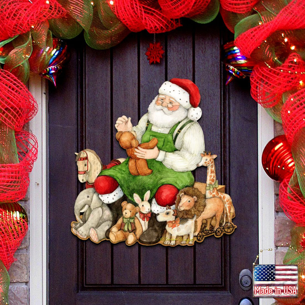 Merry Christmas Santa Door Decor By Susan Winget - Christmas Santa and Snowman Decoration