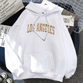 LA City Leopard Print Hoodie — Women's Street Style Pullover