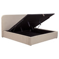 Anders Upholstered Eastern King Storage Lift Platform Bed Beige