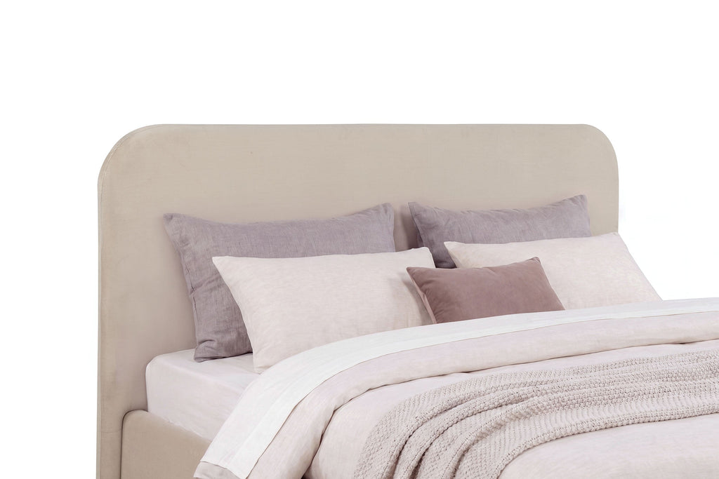 Anders Upholstered Eastern King Storage Lift Platform Bed Beige