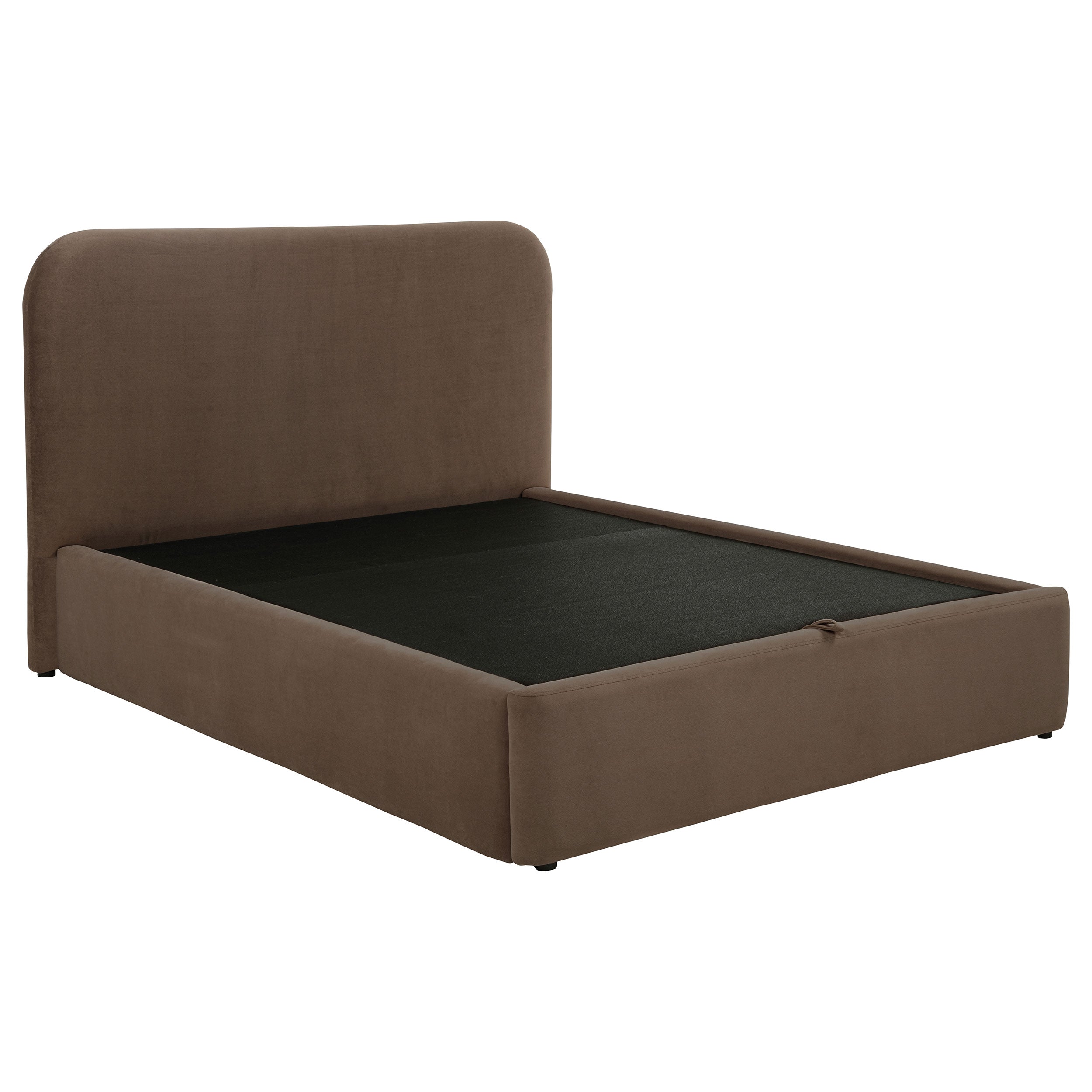 Anders Upholstered Queen Storage Lift Platform Bed Chocolate