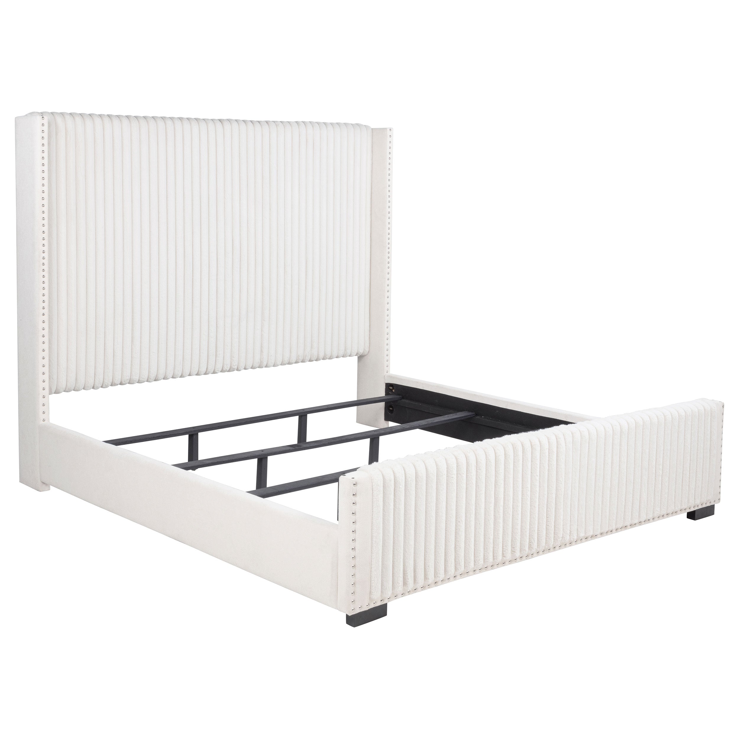 Natasha 65-inch Upholstered California King Bed Cream