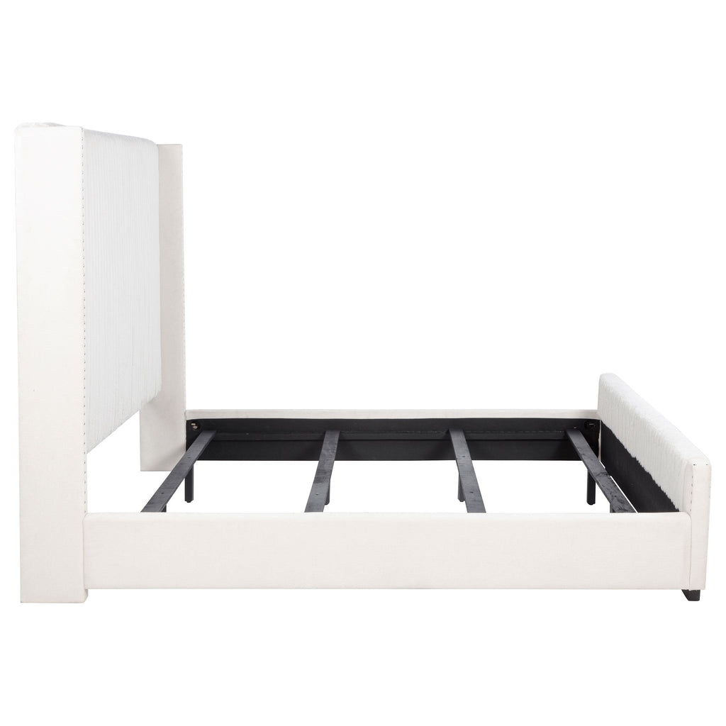 Natasha 65-inch Upholstered California King Bed Cream