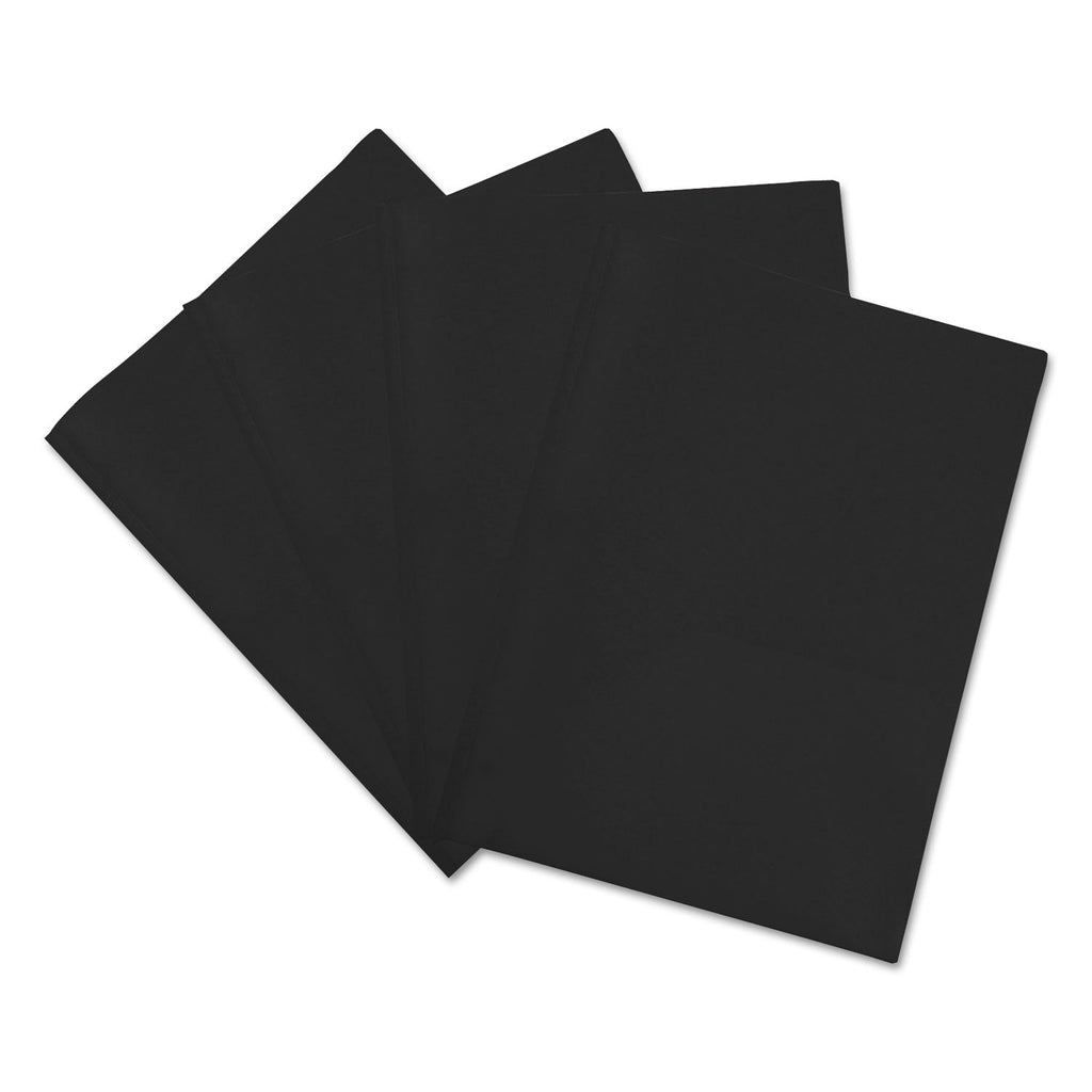 Universal Plastic Twin-Pocket Report Covers, Three-Prong  Fastener, 11 x 8.5, Black/Black, 10/Pack