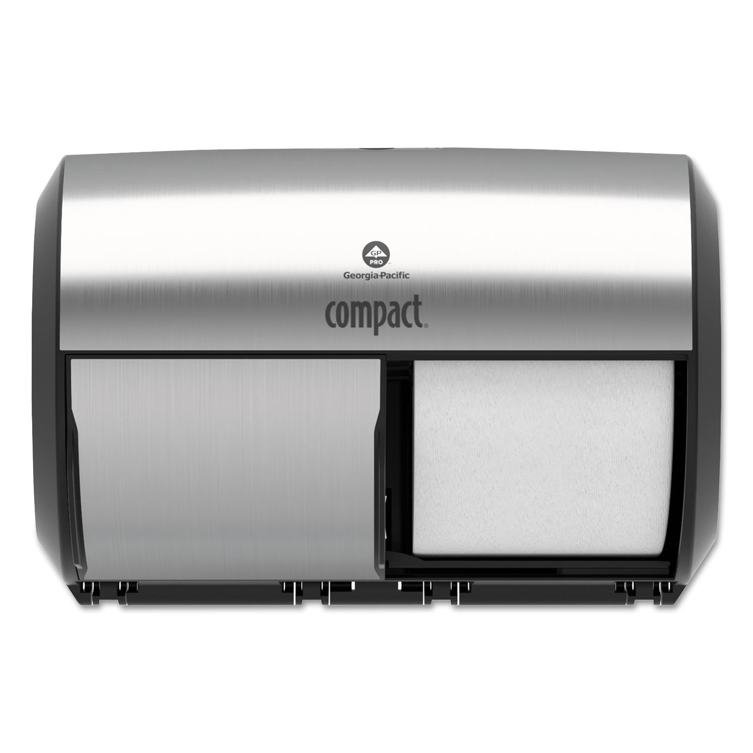 Georgia Pacific Compact Coreless Side-by-Side 2-Roll Dispenser, 11 x 7.38 x 7.38, Stainless Steel