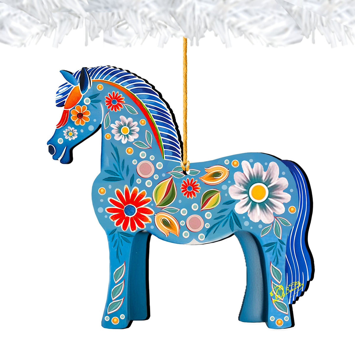 Danish Horse Decorative Wooden Ornaments by G. Debrekht - Love Family Decor - 8688311
