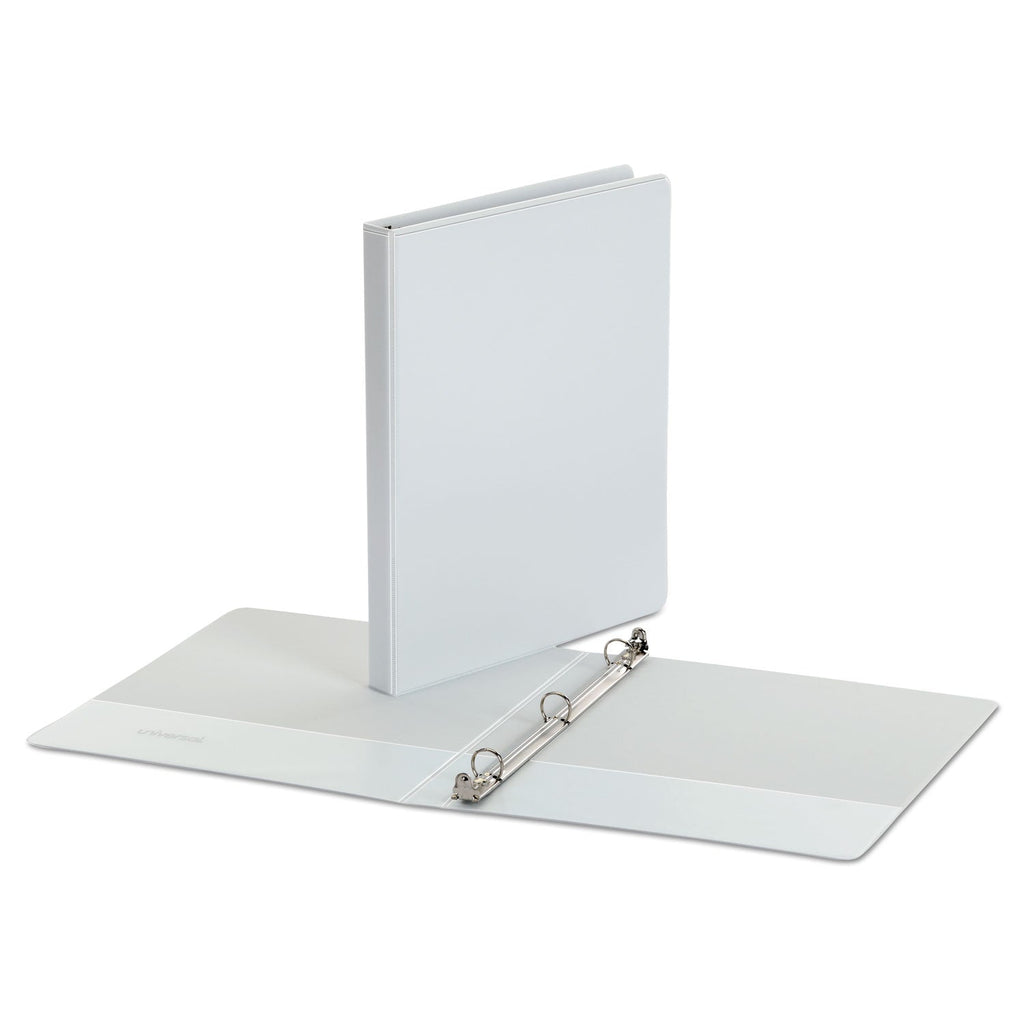 Universal Economy Round Ring View Binder, 3 Rings, 0.5" Capacity, 11 x 8.5, White